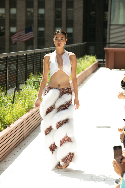 White Fox and Denim Pants #NYFW