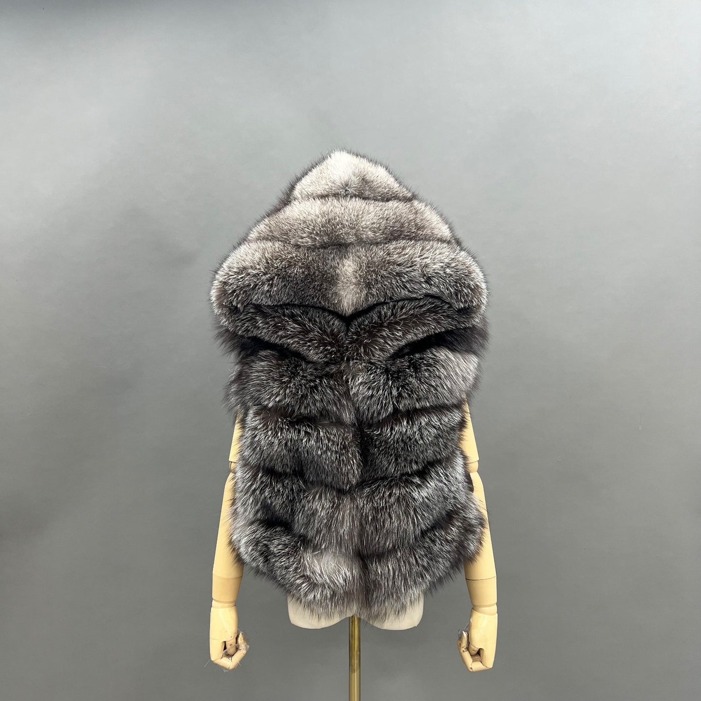 Full-Length Silver Fox Fur Coat, 4-in-1 Convertible