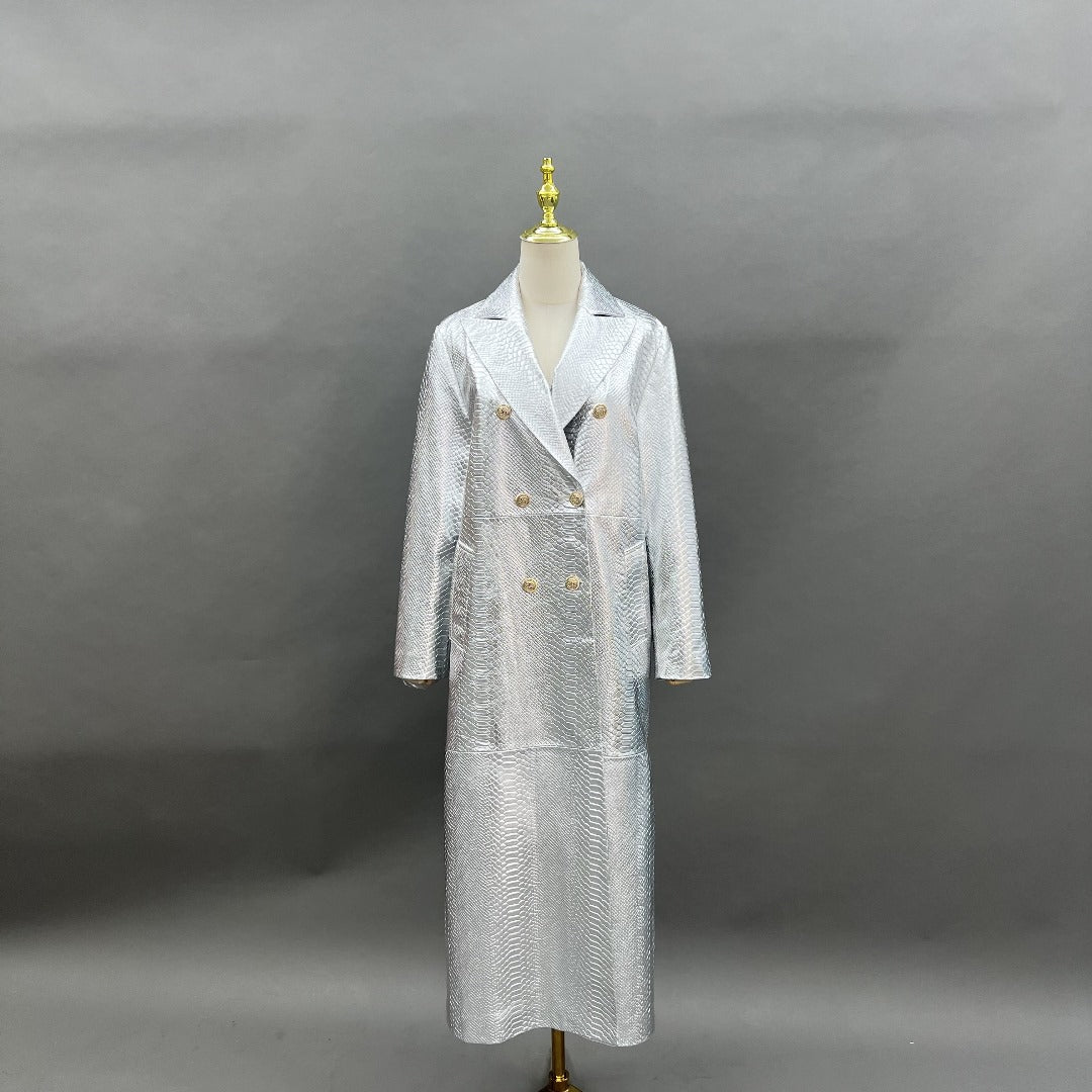 Golden Girl Leather Trench Coat