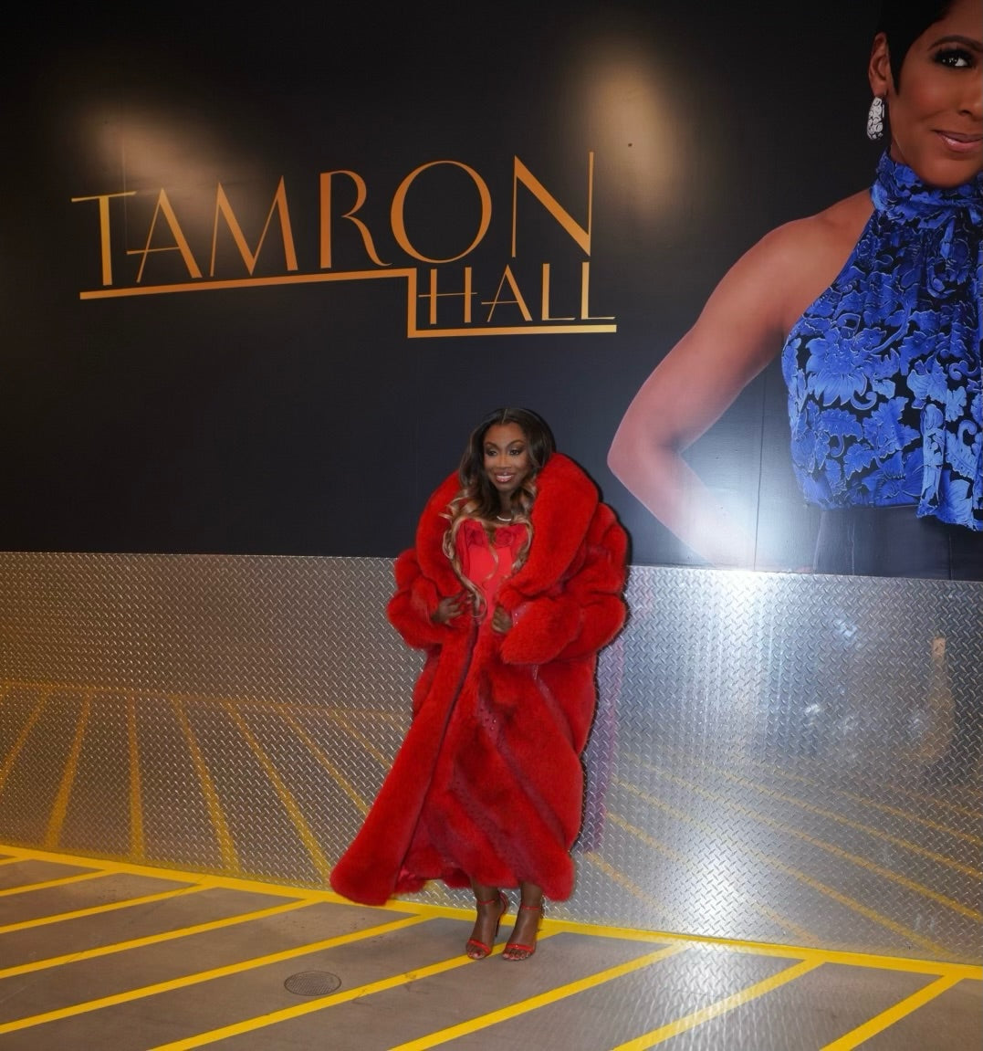 Custom Fox and Spiked Leather Full Length Coat