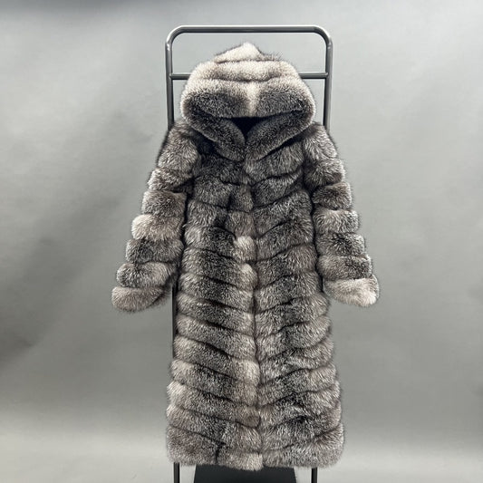 Silver Fox Full Length Coat