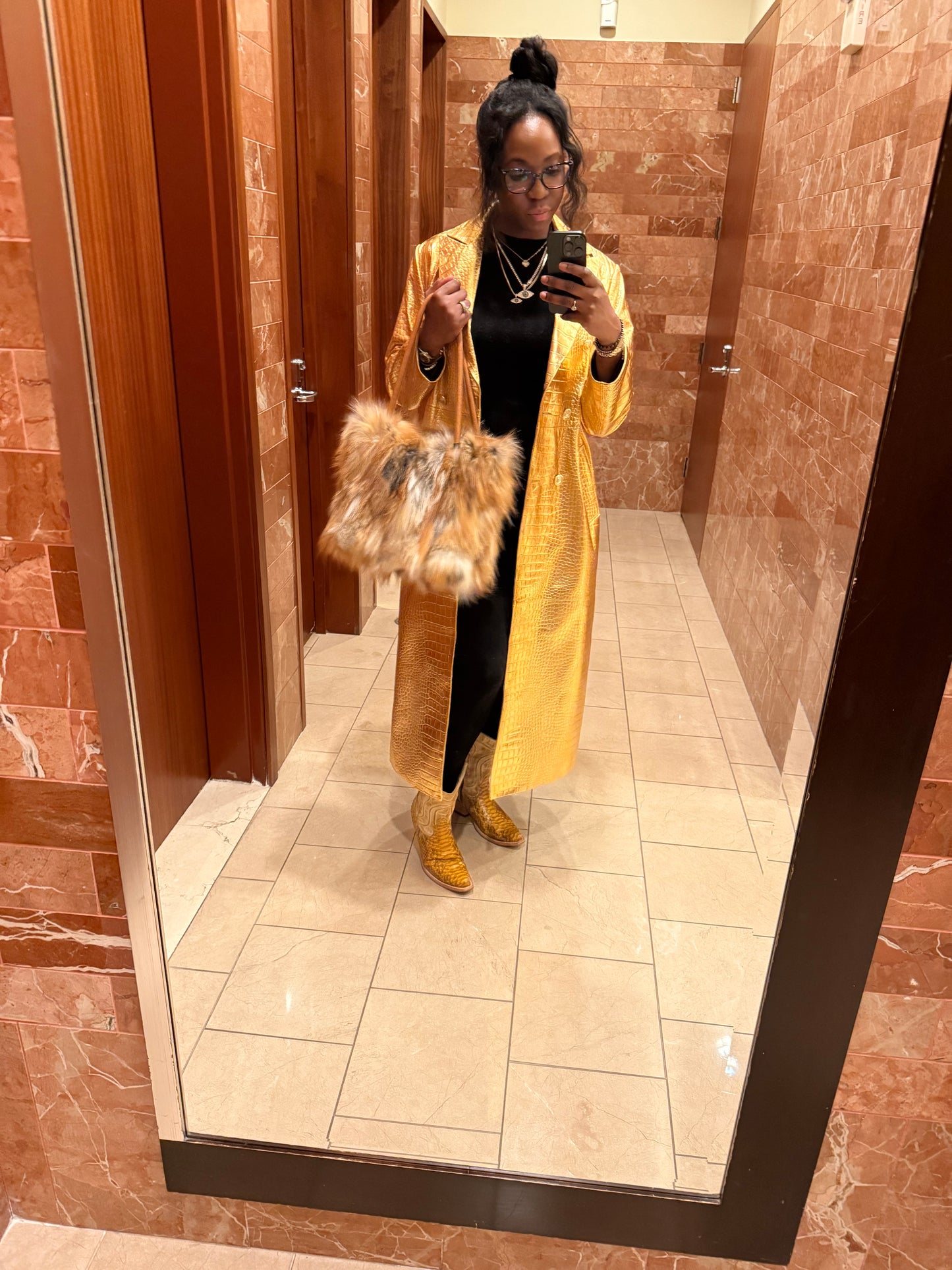 Fox Fur Pocket Book- Medium Size Purse