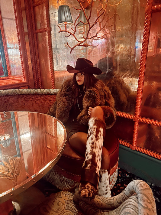 Special Red Fox Fur Coat Statement Coat | FGM Bespoke