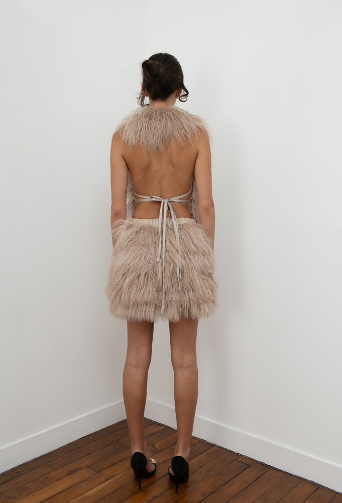 Mongolian Halter Top And Skirt Set