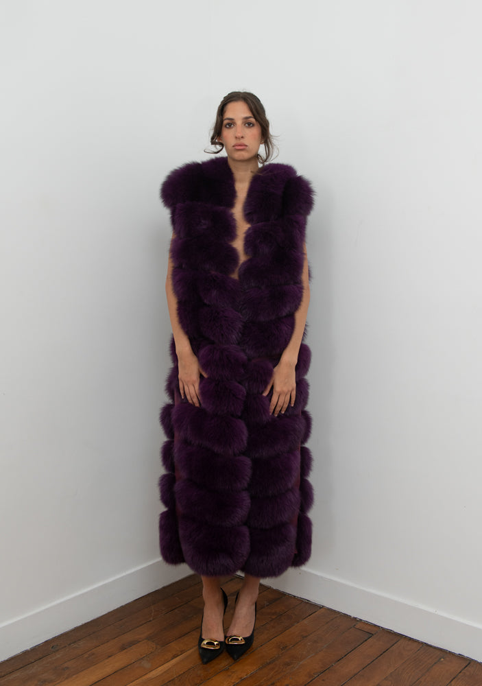 Natural Red Fox Full Length Vest