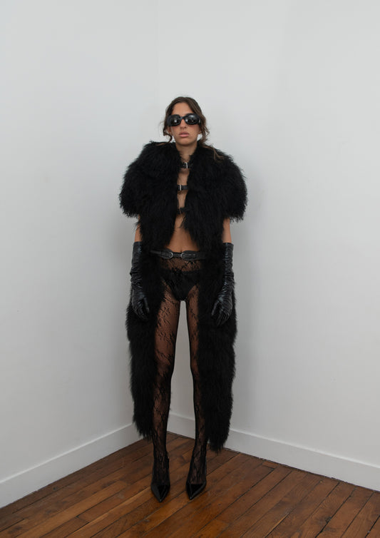 Mongolian Cropped Top and Chaps Set