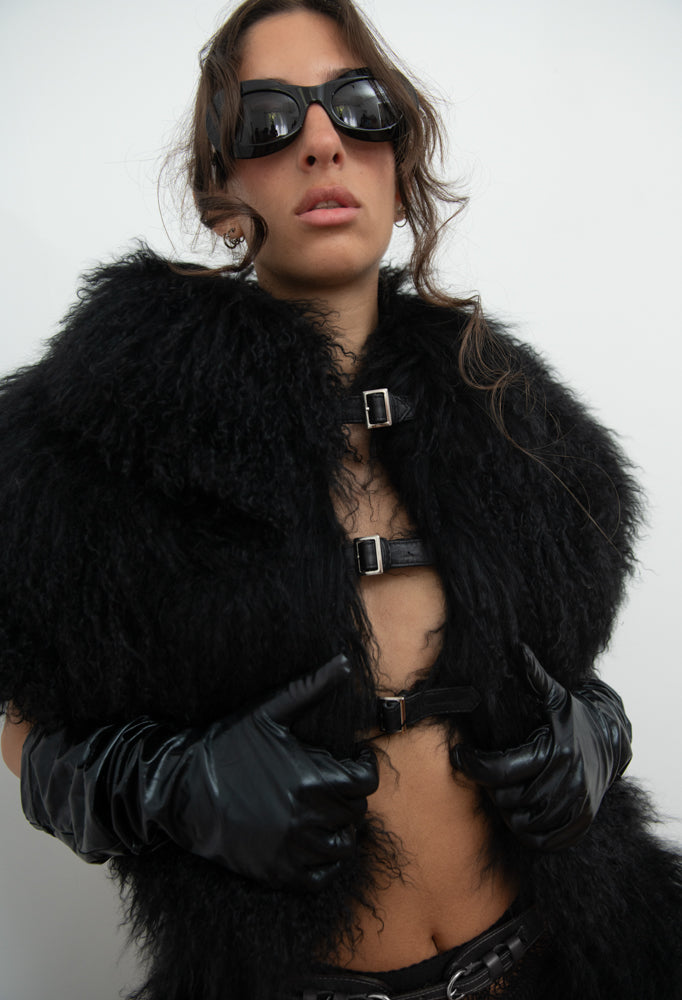 Mongolian Cropped Top and Chaps Set