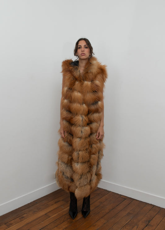 Natural Red Fox Full Length Vest