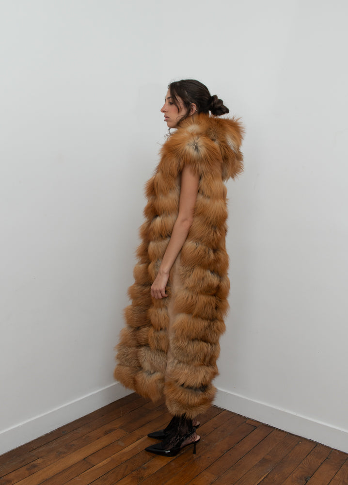 Natural Red Fox Full Length Vest