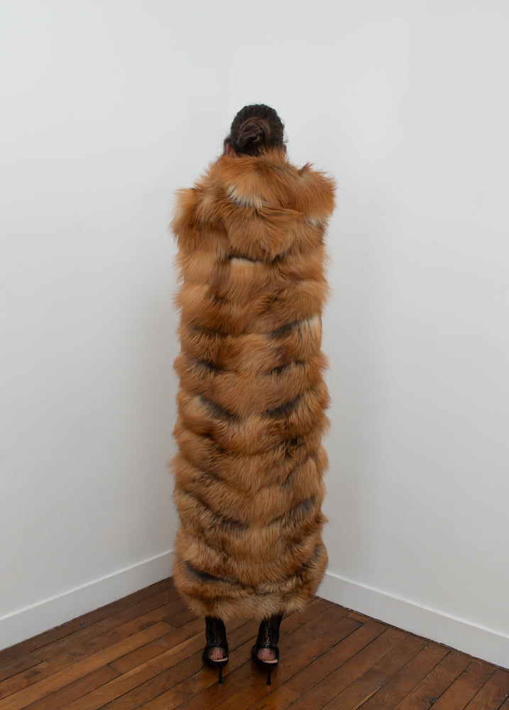 Natural Red Fox Full Length Vest