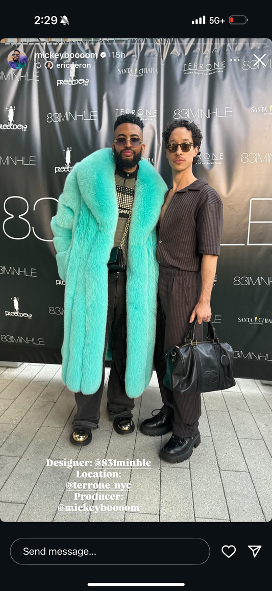 Teal Horizontal Full Length Coat | FGM Bespoke