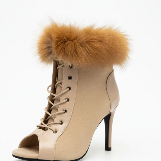 Tan/Auburn Fox Bootie Close-Up