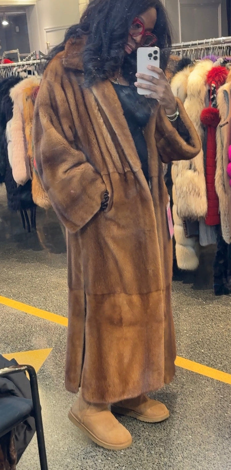 Whiskey mink fur coat featured in the FGM Bespoke Quiet Luxury collection