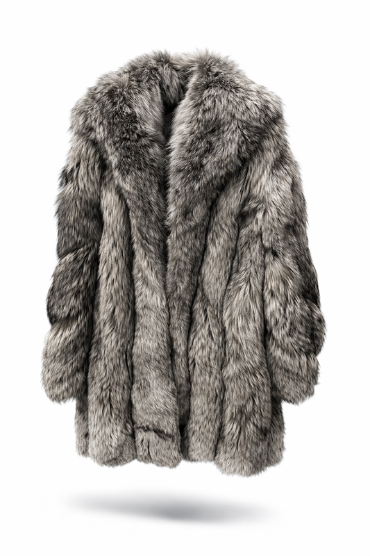 Long Statement Silver Fox Fur Coat