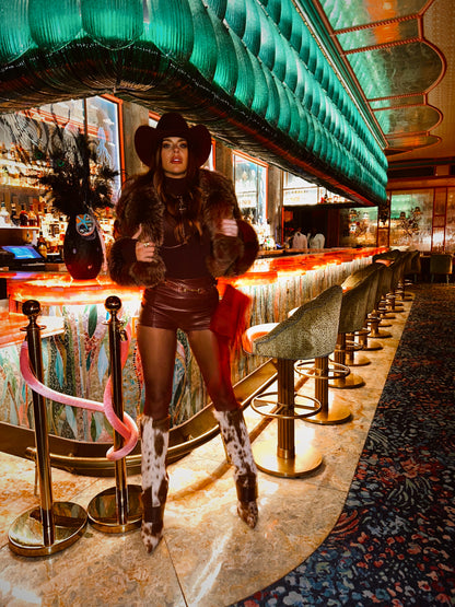 Special Red Fox Fur Coat Statement Coat | FGM Bespoke