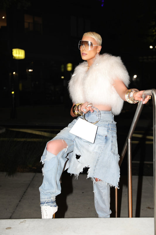 Mongolian Cropped Top and Chaps Set