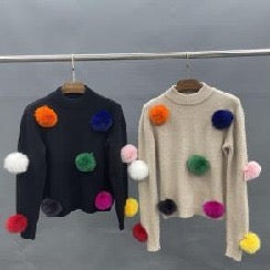 FGM Detachable Pom-Pom Knit Sweater