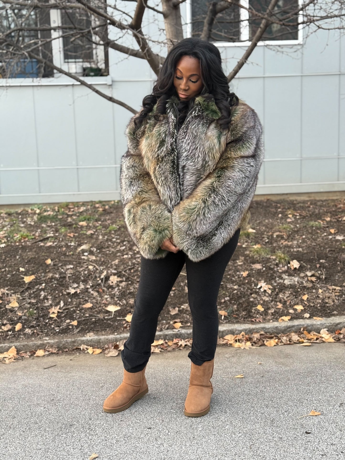 Men's Special Green Fox Fur Coat Statement Coat | FGM Bespoke