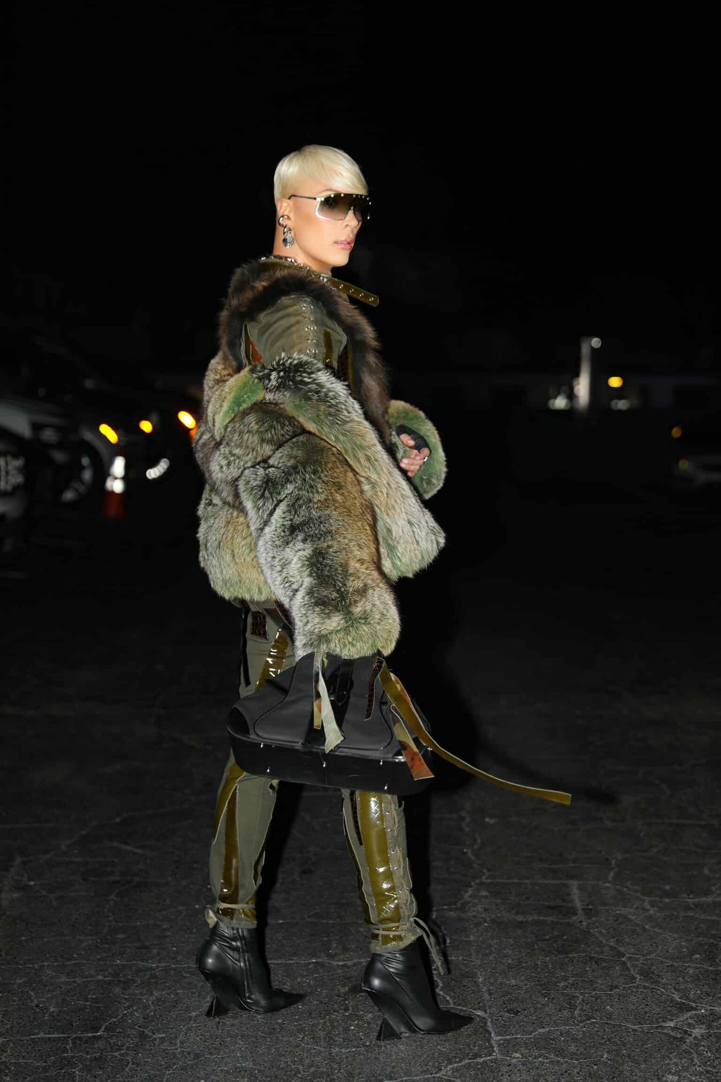 Men's Special Green Fox Fur Coat Statement Coat | FGM Bespoke