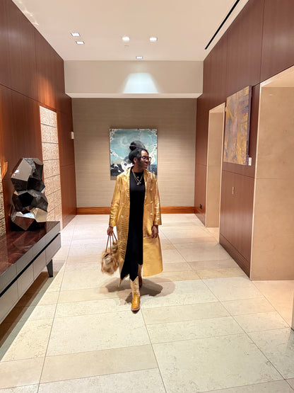 Golden Girl Leather Trench Coat