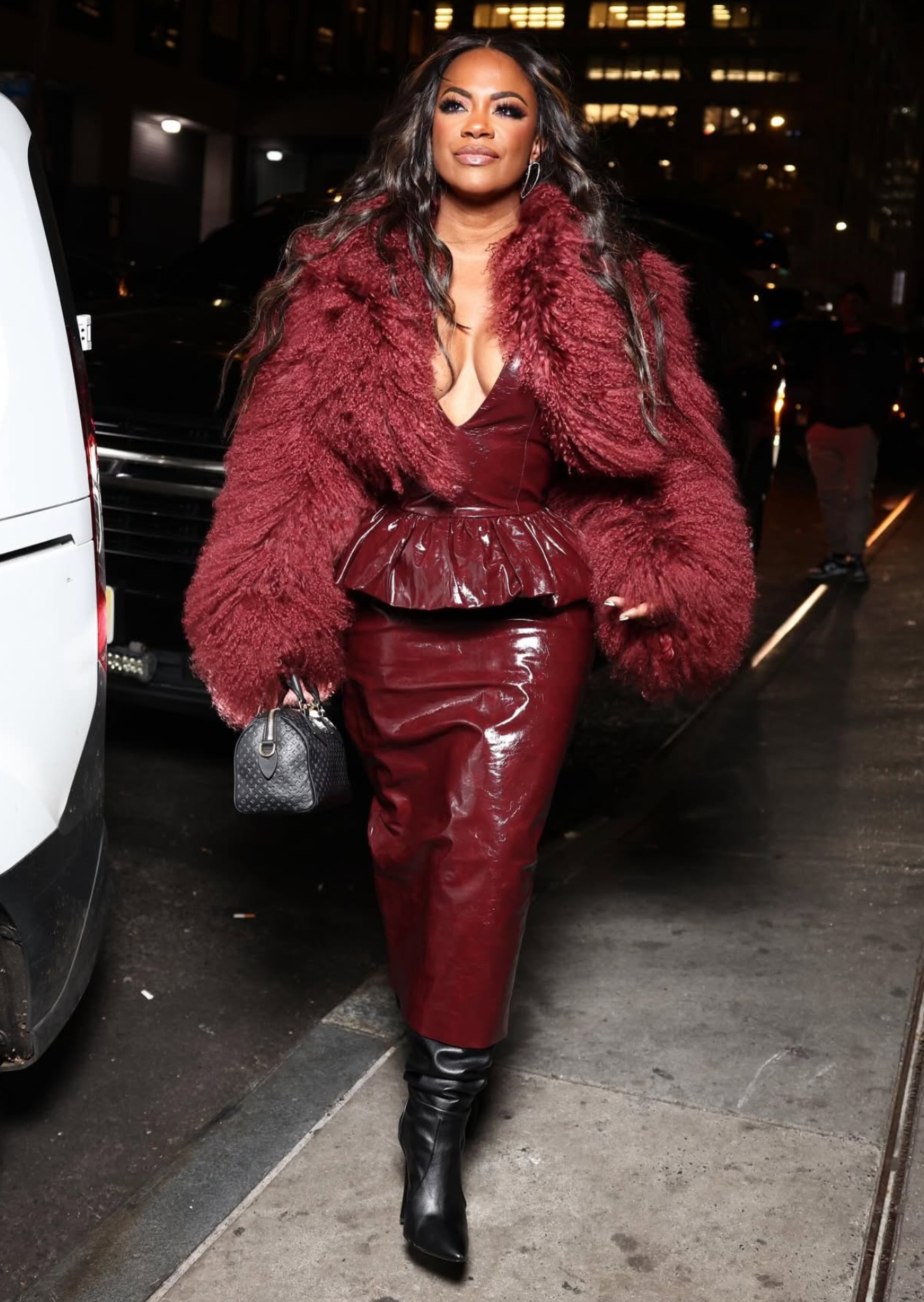 Burgundy Mongolian Jacket (Kandi-inspired energy)