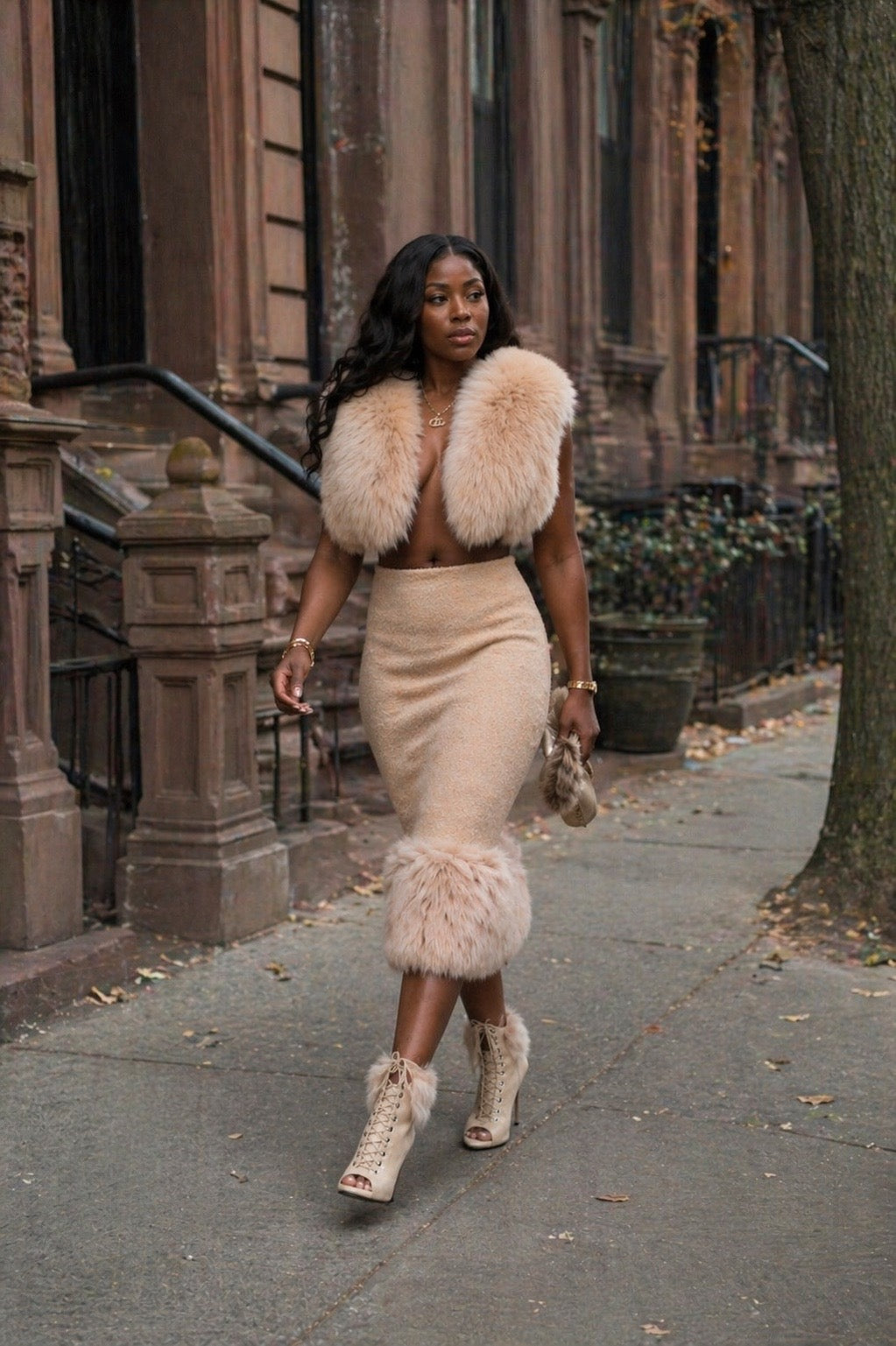 Get This Look — Champagne Fox Fur Complete Set