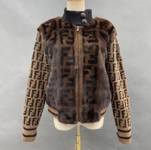 Luxe Monogram Knit & Mink Bomber – | FGM Bespoke