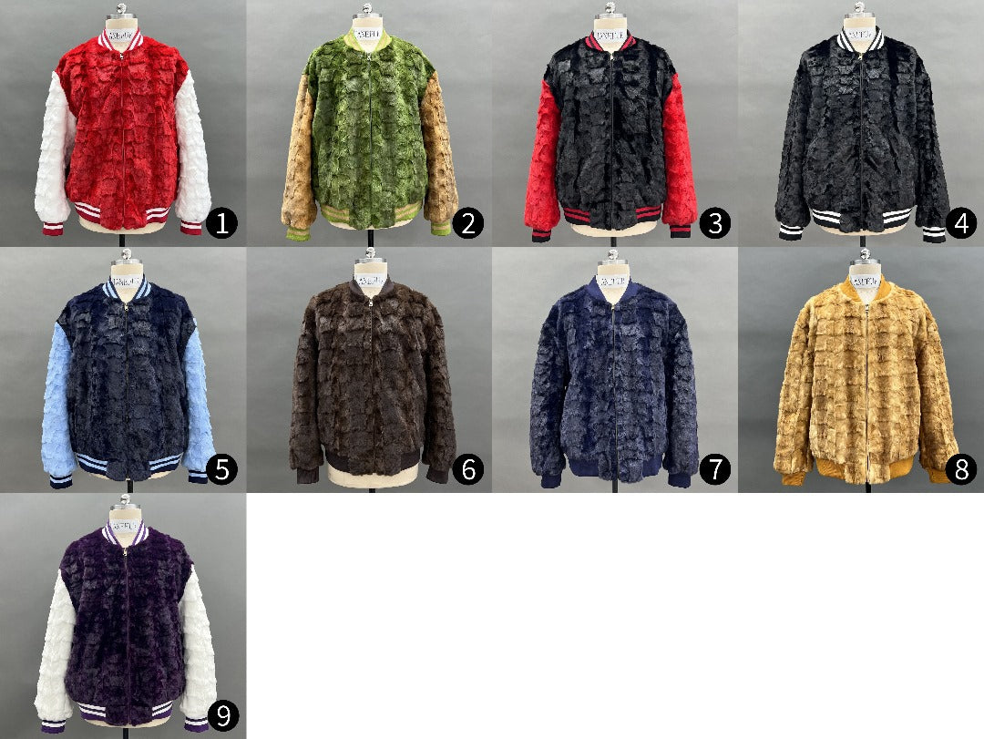 Mink Section Fur Varsity Bomber