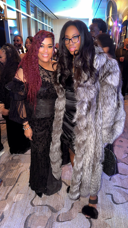 Long Statement Silver Fox Fur Coat