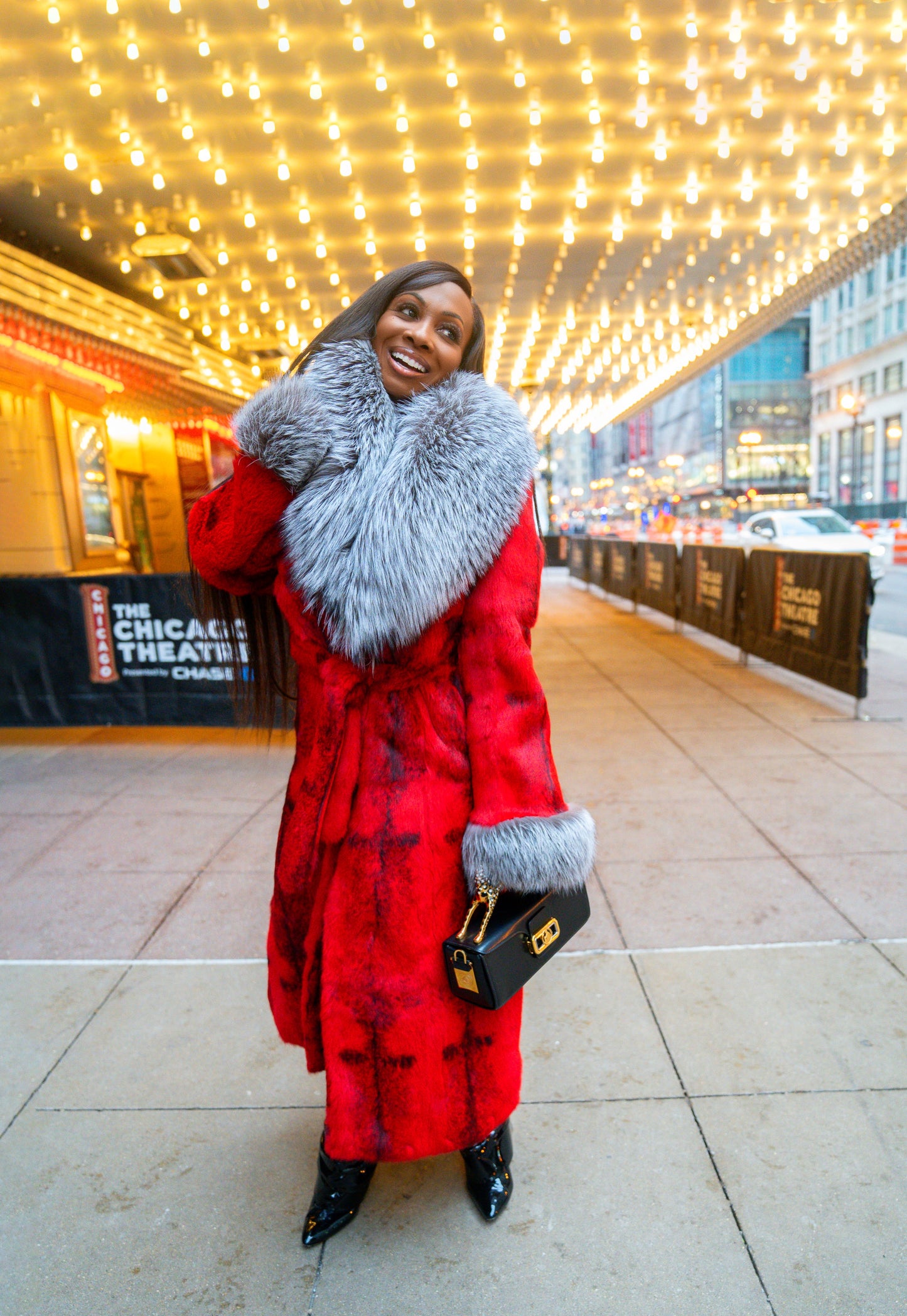 Sheared Rex Wrap Coat With Silver Fox – Fgm Bespoke | FGM Bespoke