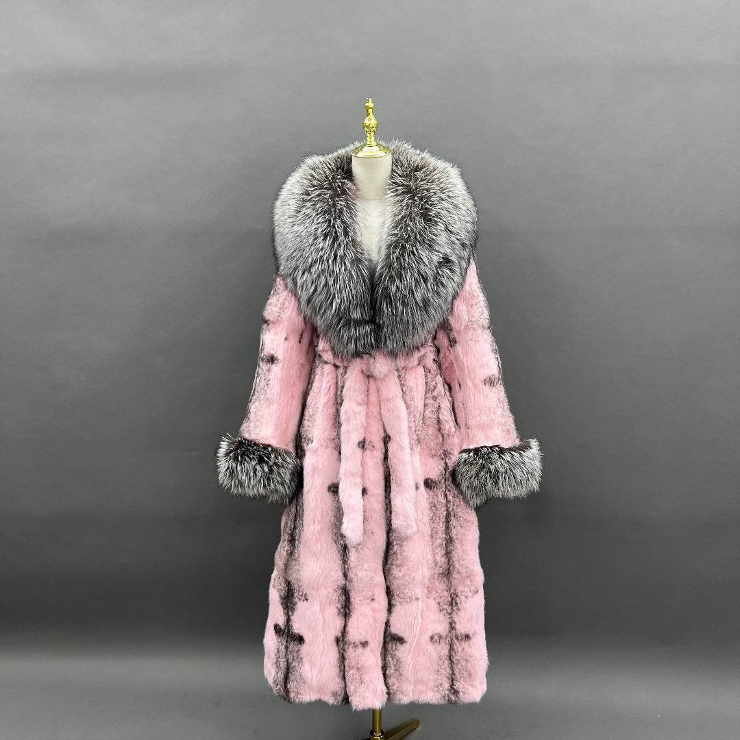 Sheared Rex Wrap Coat with Silver Fox – FGM Bespoke