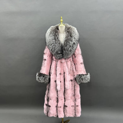 Sheared Rex Wrap Coat with Silver Fox – FGM Bespoke