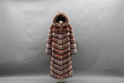 FGM 4-in-1 Hooded Chevron Fox Coat