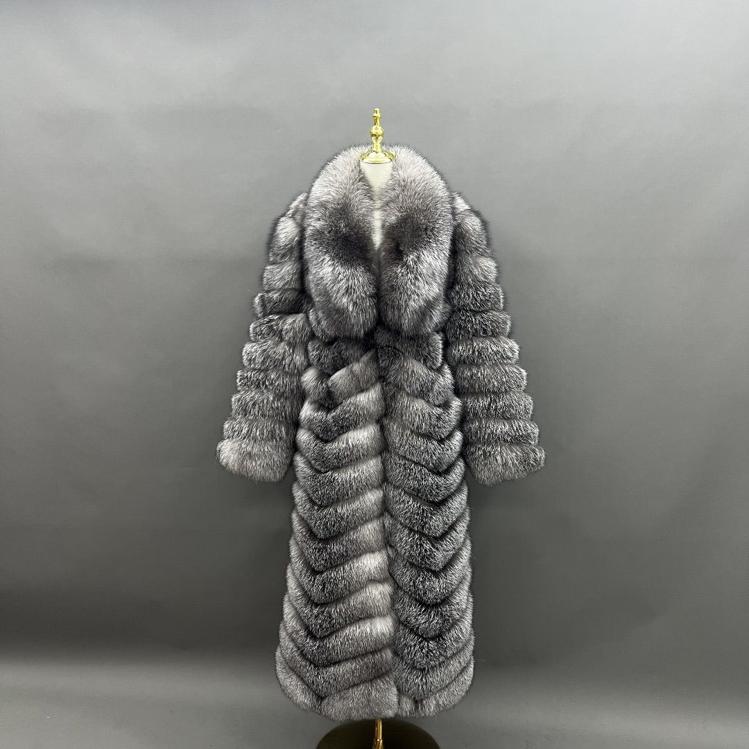 Silver Fox Full Length Coat