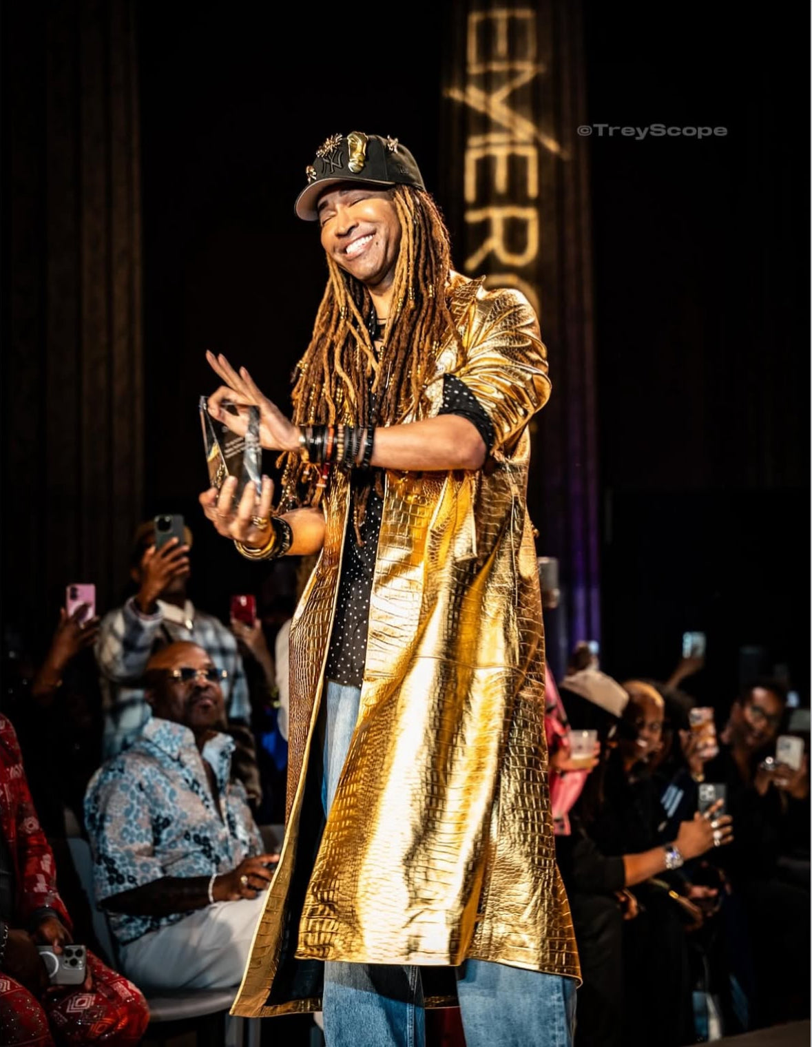 Golden Girl Leather Trench Coat