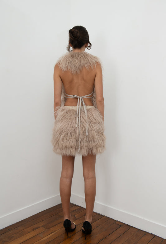 Mongolian Halter Top  And Skirt Set
