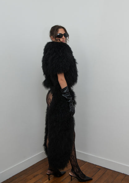Mongolian Cropped Top and Chaps Set