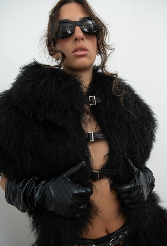 Mongolian Cropped Top and Chaps Set
