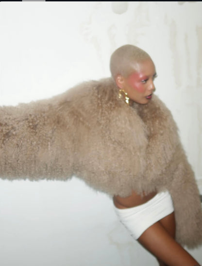 New! Big Collar Cropped Mongolian Bolero Coat