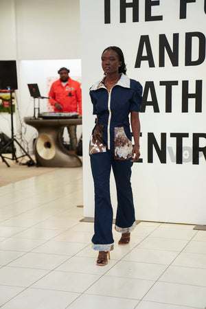 Denim And Cow Hyde Jumpsuit | FGM Bespoke