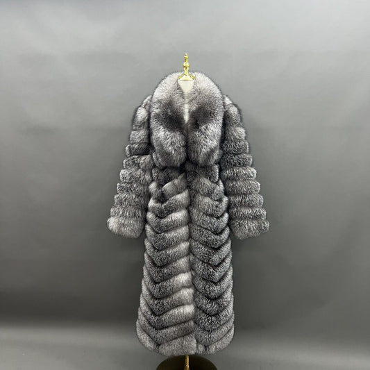 Silver Fox Full Length Coat