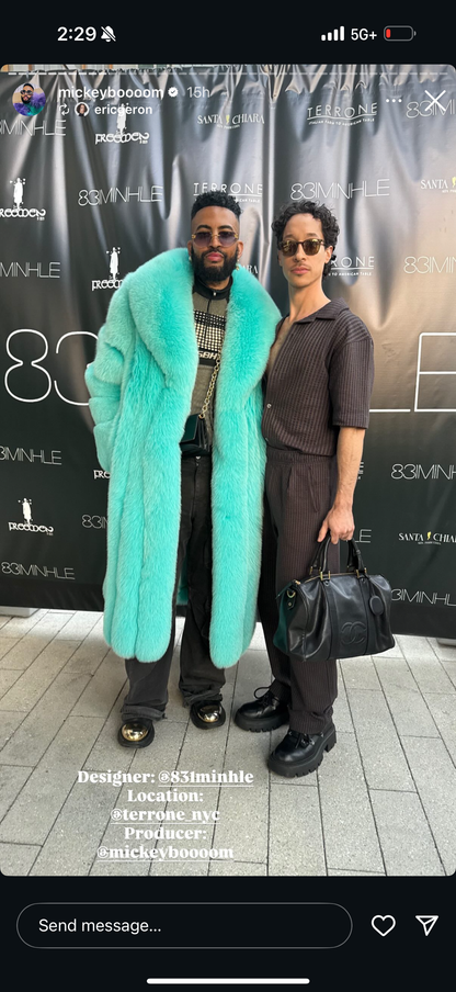 Teal Horizontal Full Length Coat