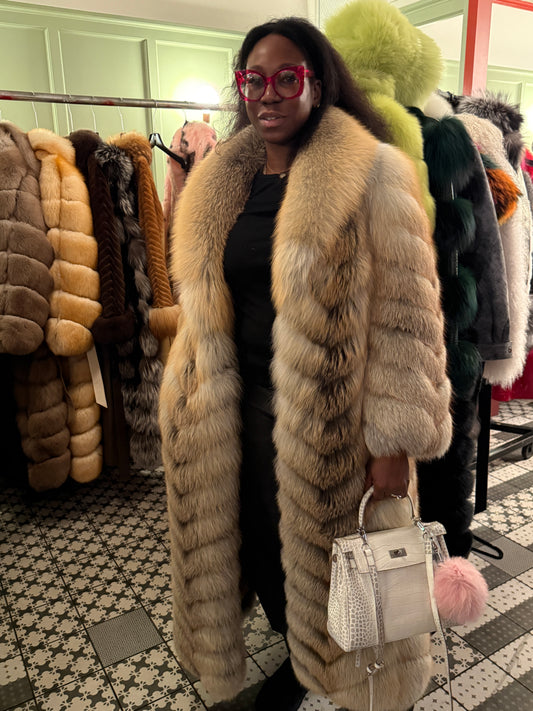 Long Statement Golden Isle Fox Fur Coat | FGM Bespoke