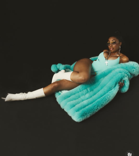 Teal Horizontal Full Length Coat | FGM Bespoke