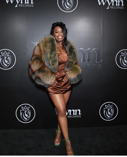 Multicolor Fox Jacket (Green/Brown/Caramel