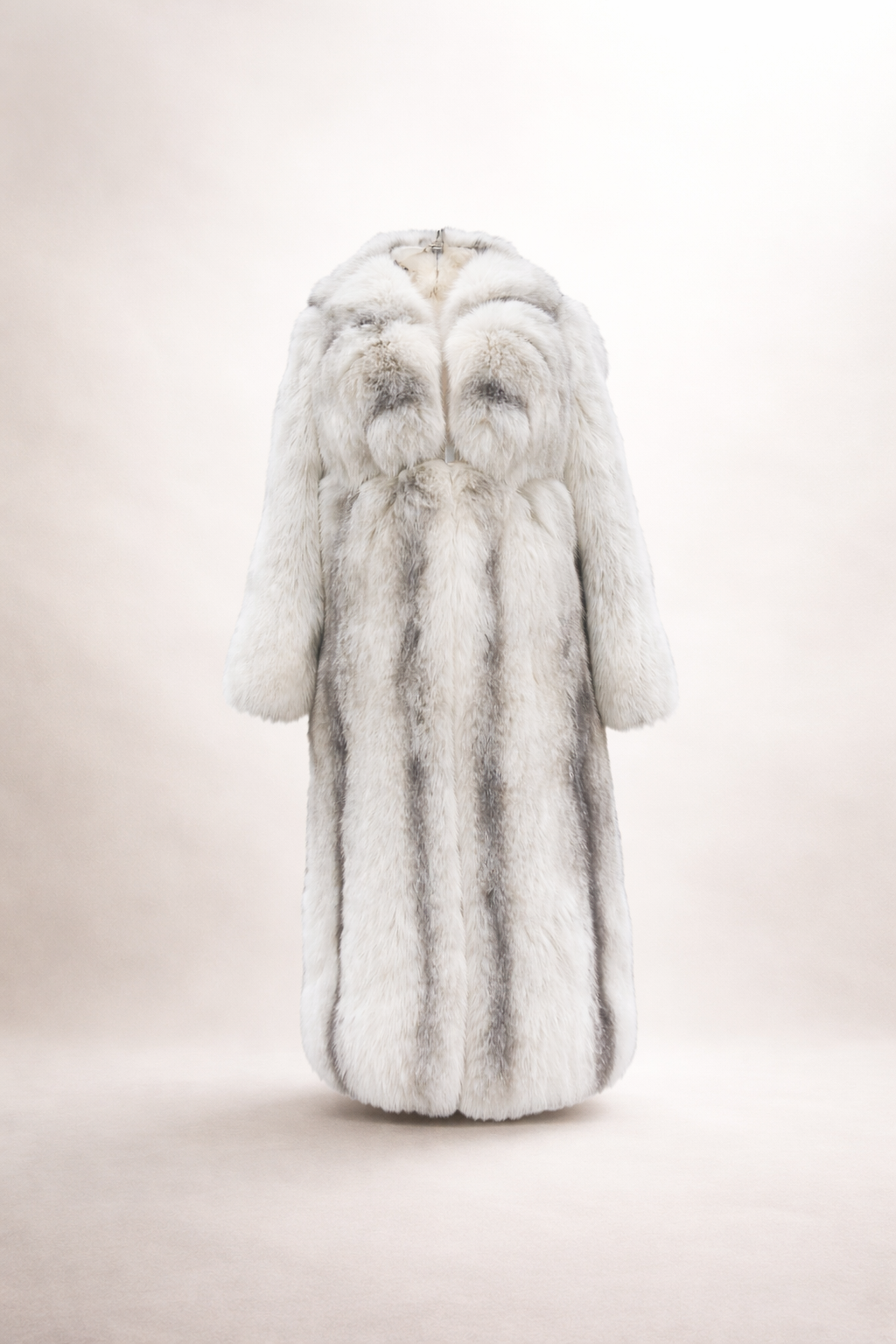 Full-length Natural Blue Fox Fur Coat (white) | FGM Bespoke