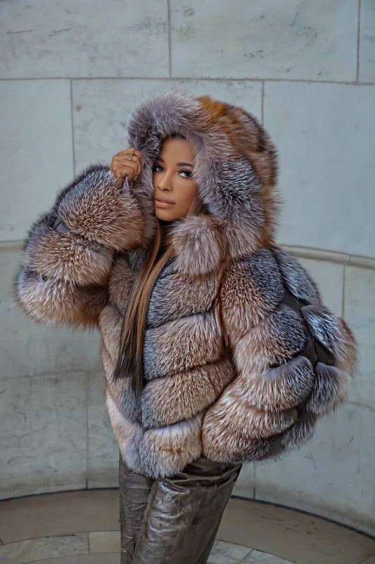 Jessica Hooded Fox Fur Coat | Luxury Fox Fur Jacket – FGM Bespoke