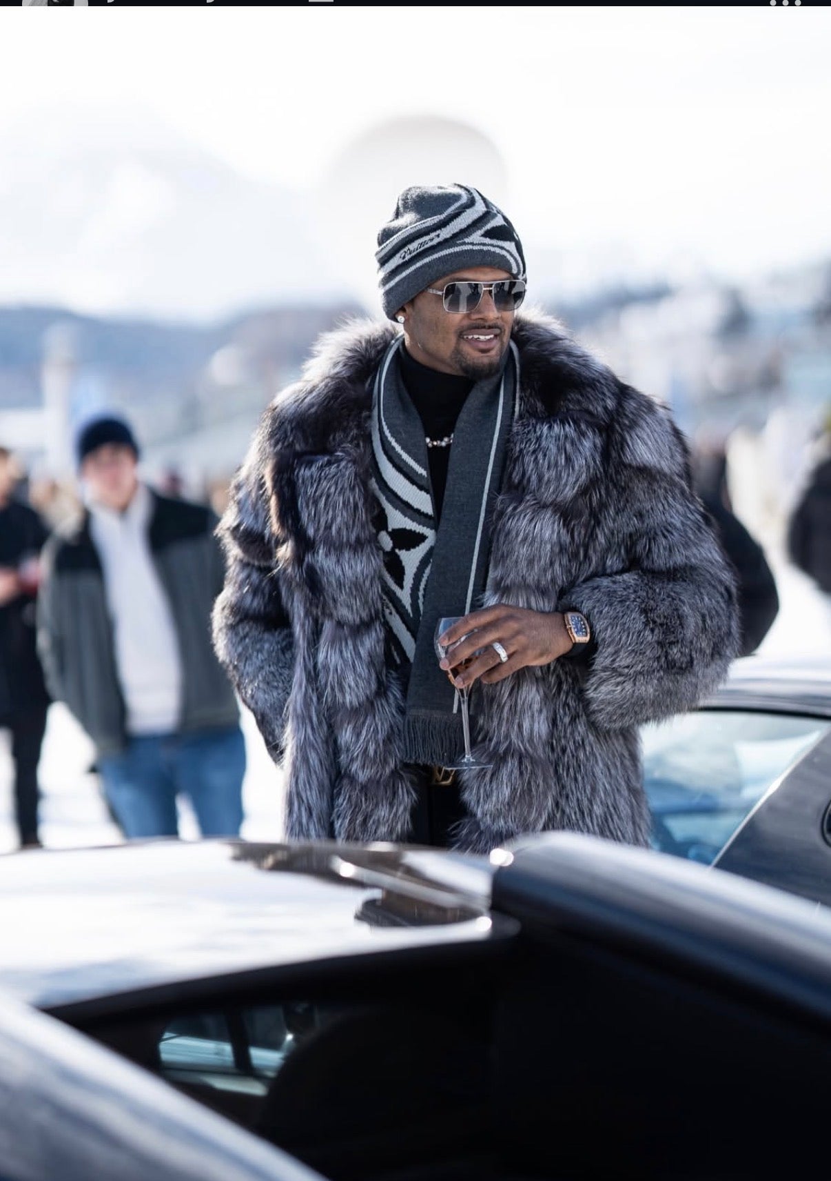 Long Statement Silver Fox Fur Coat