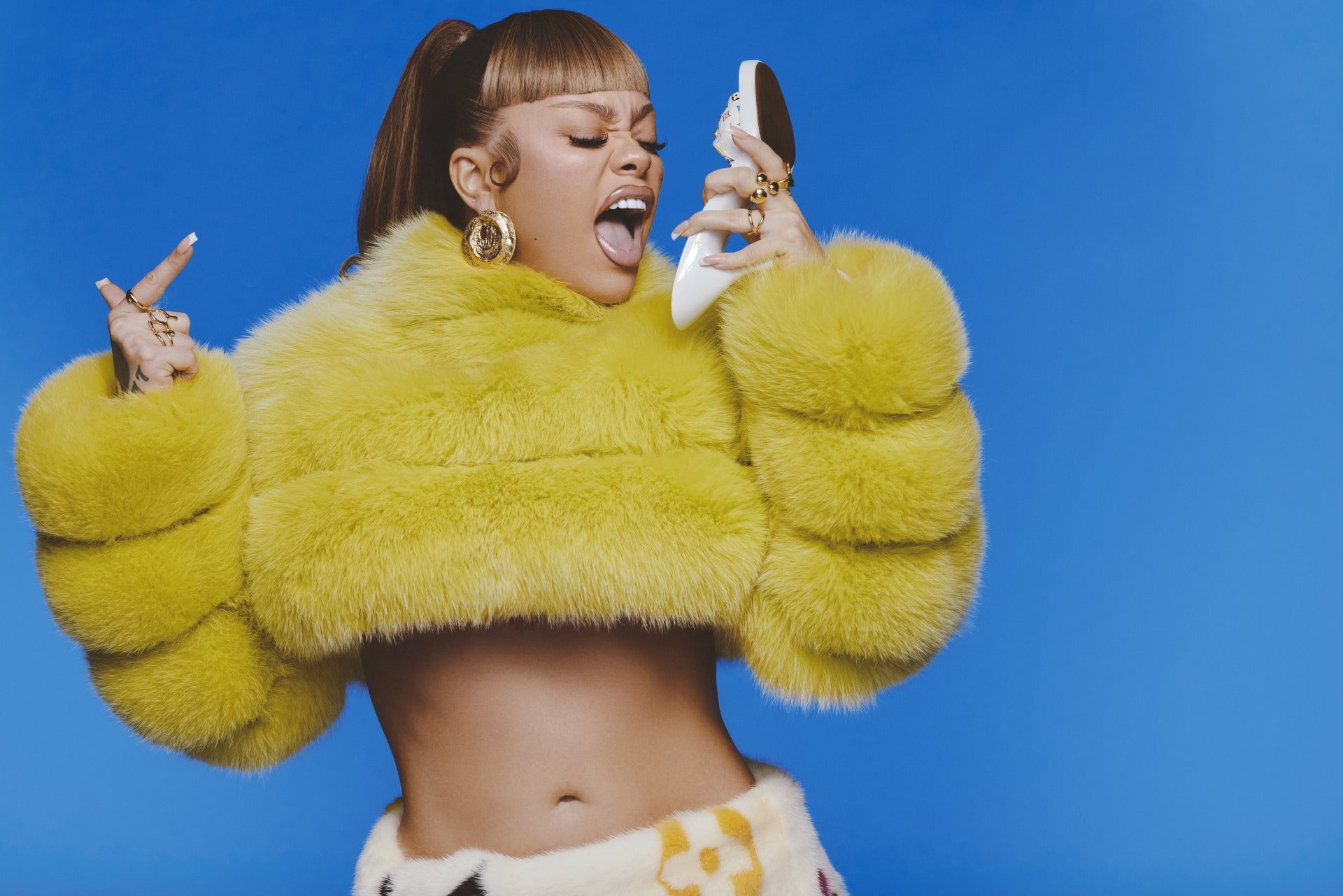 Cropped Yellow Fur Coat | FGM Bespoke – Furry Godmother Custom Apparel