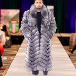 Silver Fox Full-Length Fur Statement Coat